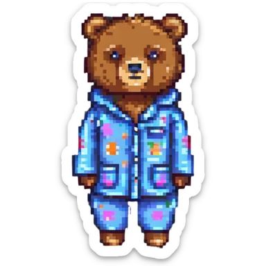 bear in pajamas sticker