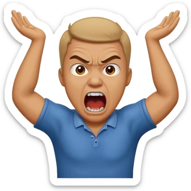 angry man holding neck and screaming sticker