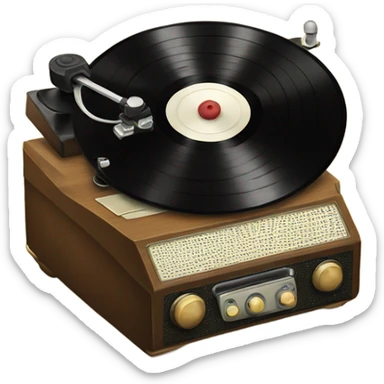 vintage record player  sticker