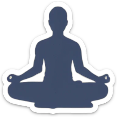 Silueta de persona meditando sticker