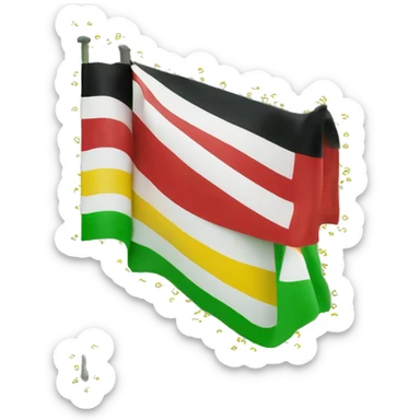 flag with 5 layers. 1st layer full plain red, 2nd layer full plain yellow, 3rd broader than all in white, 4th layer green and 5th layer black. sticker