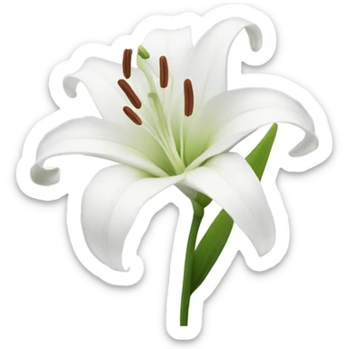 Lily flowers white  sticker