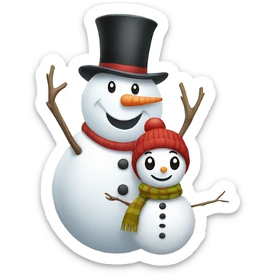 snowman and snowman woman sticker