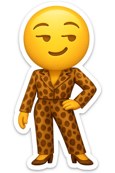 slay emoji, confident face, matching set, no background sticker