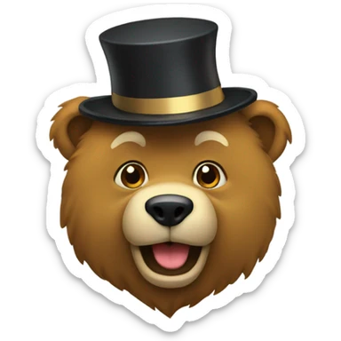 Bruin with a new years hat sticker