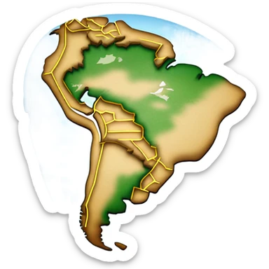 South america map earth sticker