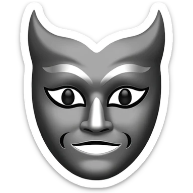 Create this emoji : 🎭 but in White and black and gray sticker