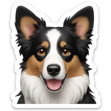border collie mixed with corgi only face and with only black and white hair sticker