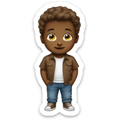 baby boy brown shirt sticker