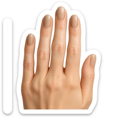 beautiful realistic female hand with five fingers and beige manicure, general style sticker