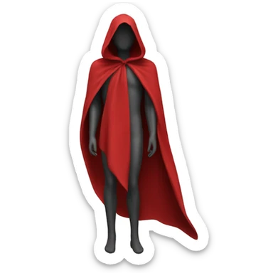 faceless mannequin flying red cape without hood sticker