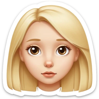 cute blonde girl making puppy dog eyes sticker