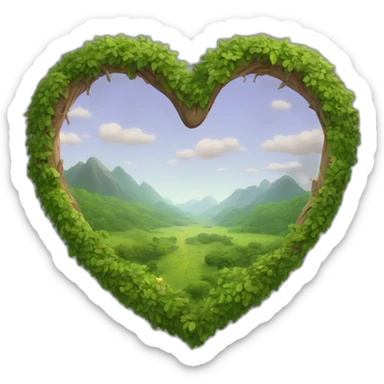 nature heart sticker