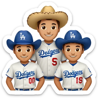 Three Mexicans wearing Dodgers clothes  sticker