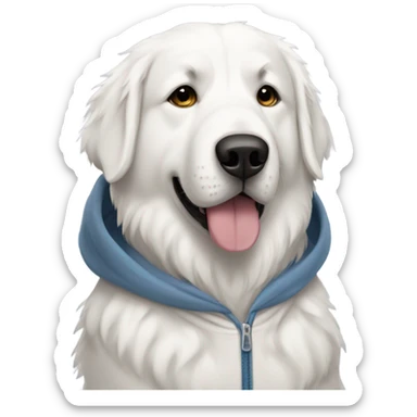 Great Pyrenees wearing hoodie sticker