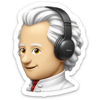 Mozart with Headphone sticker
