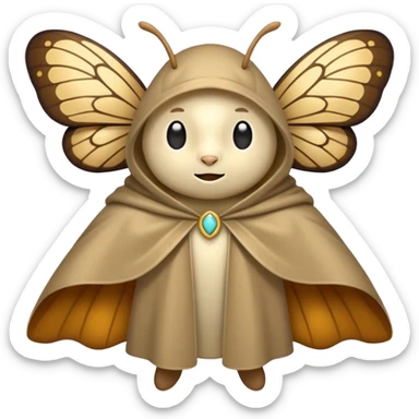moth cloak character slow confident clap sticker
