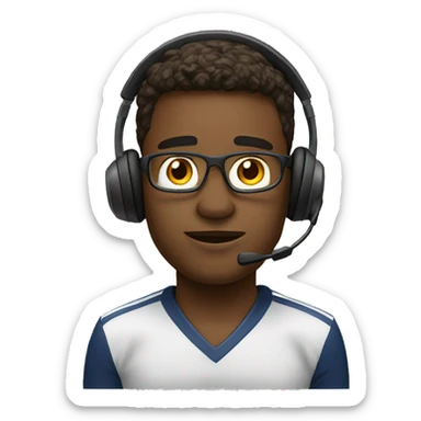Young football coach with headset sticker