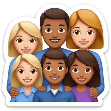 4 people, one man and three women sticker