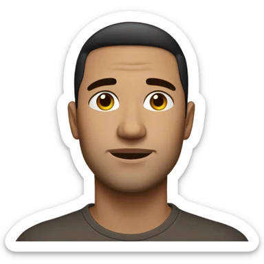 Handsome 30 year old man with dark brown hair eyes closed sticker