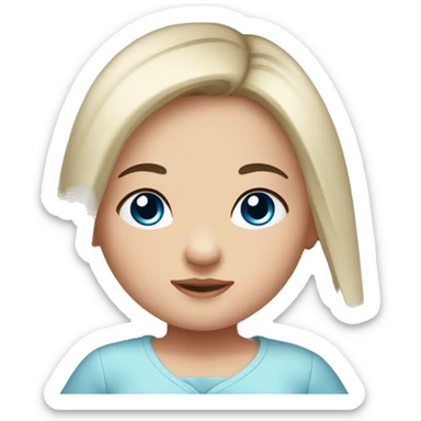 newborn baby gril daughter with dark straight hair and blue eyes sticker