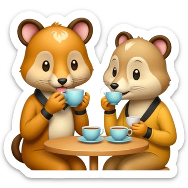 Animal sipping tea gossip sticker