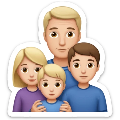 нарисую папу с 4 детьми sticker