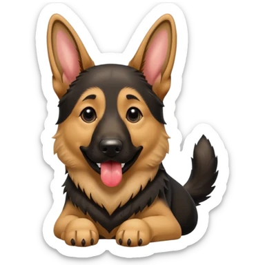 German shepard dog with extra long tongue sticker