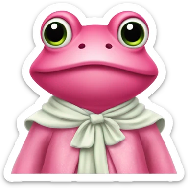 Grenouille avec une robe rose sticker