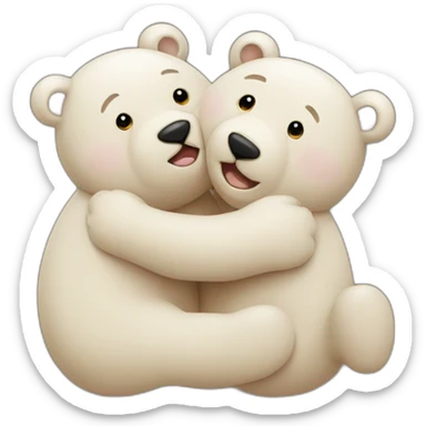 Hugs between two bears sticker