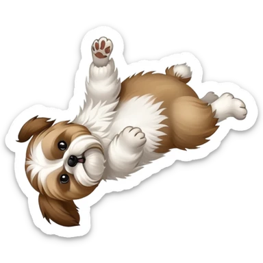 A shi-tzu doing a backflip sticker