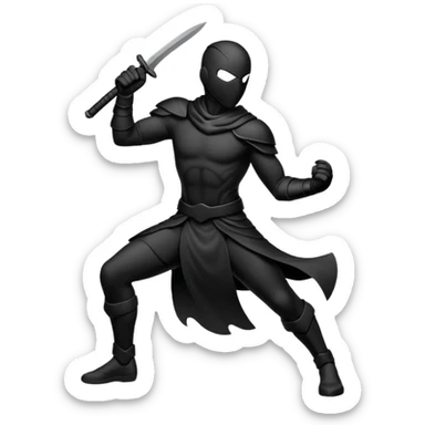 create a dnd style invisible_warrior_silhouette.png using 48x48 pixels size sticker