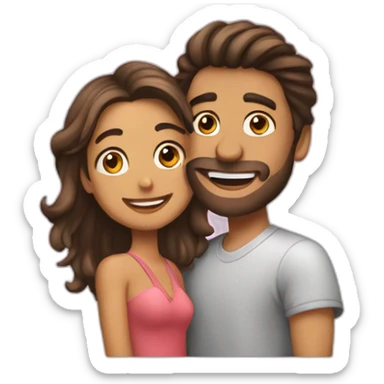 una chica y un chico abrazandose sticker