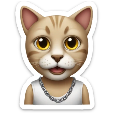 Cat as a thug sticker