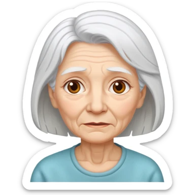 elderly woman white hair  sticker