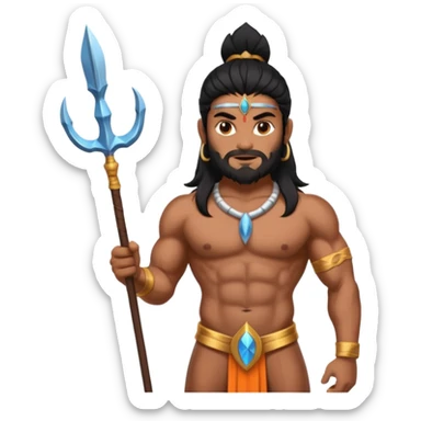 indian god with Poseidon trident sticker