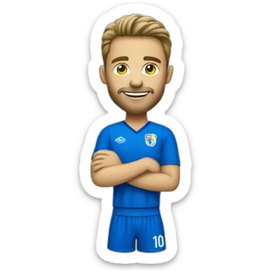 Fußball Fan mit blauem Trikot sticker