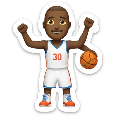 basketballer that scores while being surrounded by stars  sticker