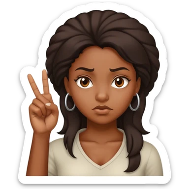 Black girl middle finger sticker