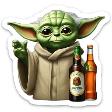 yoda with jagermeister sticker