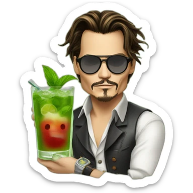 Johnny-depp-mojito sticker