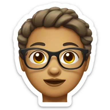 Cute female bear with glasses  sticker