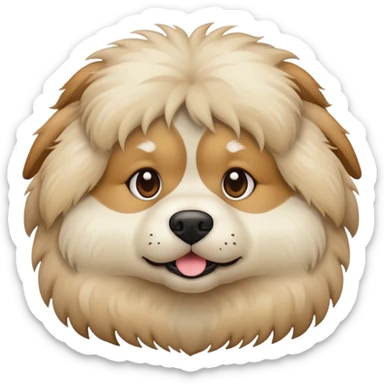Ugly fluffy dog light tan colored sticker