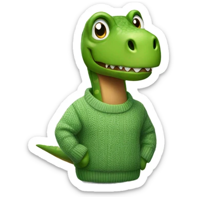 Dinosaur wearing a sweater  sticker