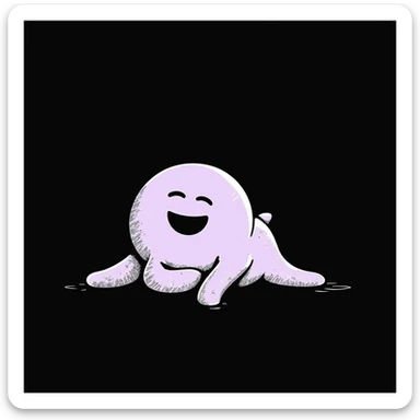 rolling on the floor laughing face emoji, rough pastel chalk doodle, soft lilac palette, hand-drawn on dark surface, emotional, aesthetic, for Telegram channel sticker