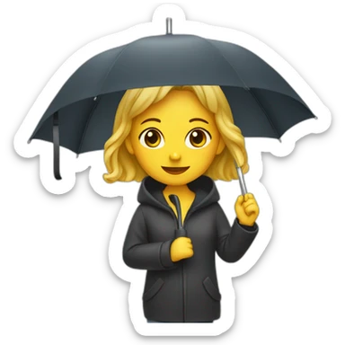 Umbrella girl sticker