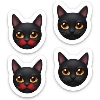 red bland and black cat head sticker