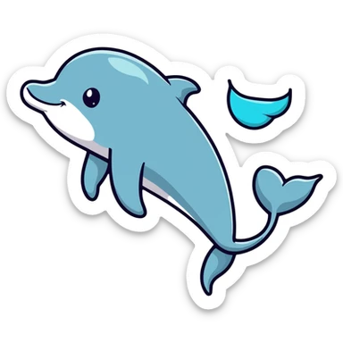 smiling dolphin sticker