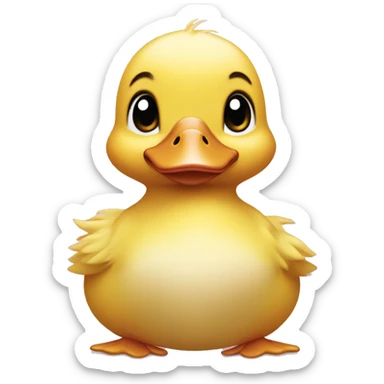 Baby duckling with a few strands of hair sticker