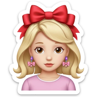 Девочка с бантиками. sticker